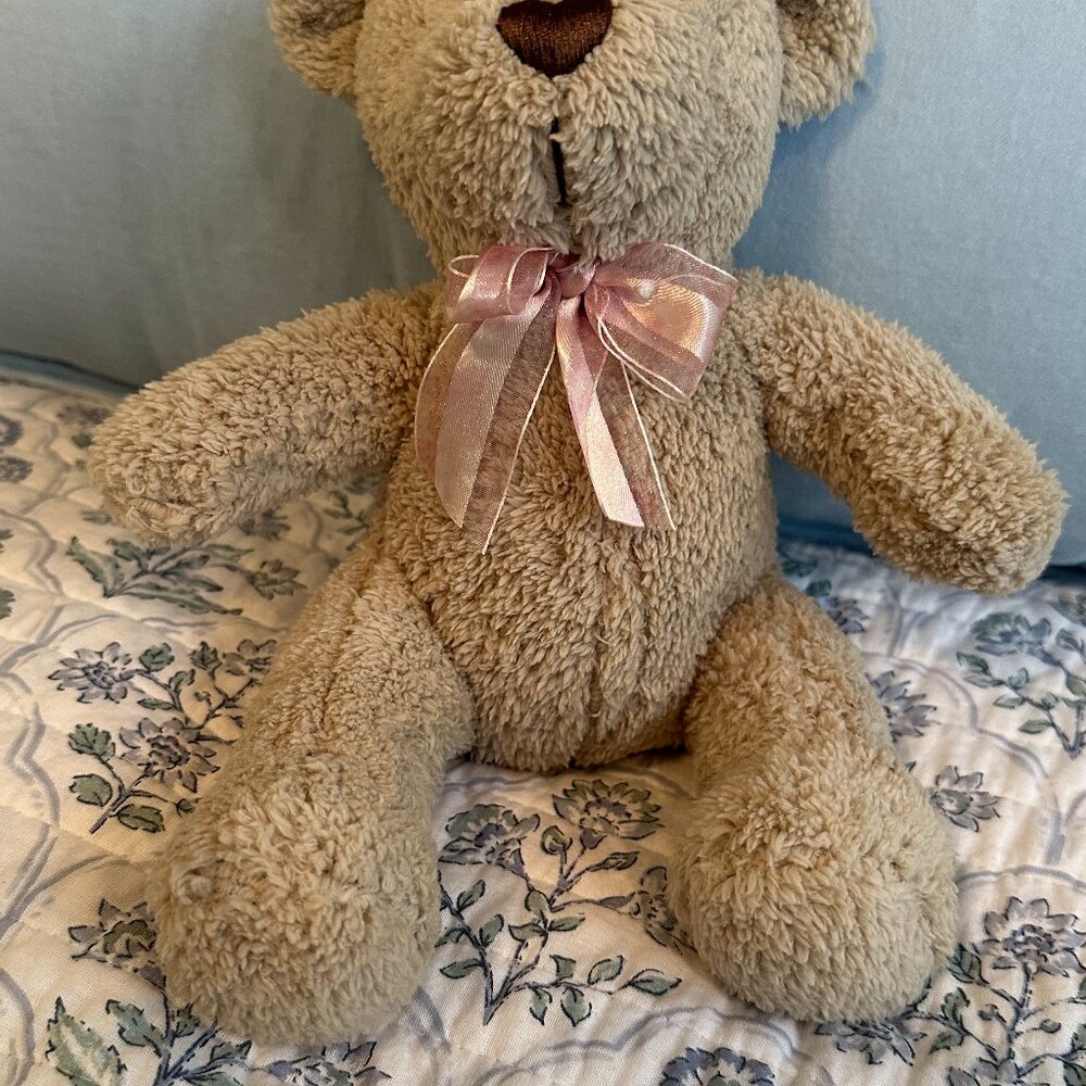 Supersoft Teddy Bear with Pink Bow - Picture 5 of 6